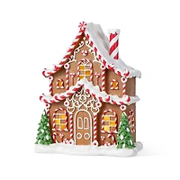 Glitzhome® 11.75" Christmas Lighted Resin Village Table Decor