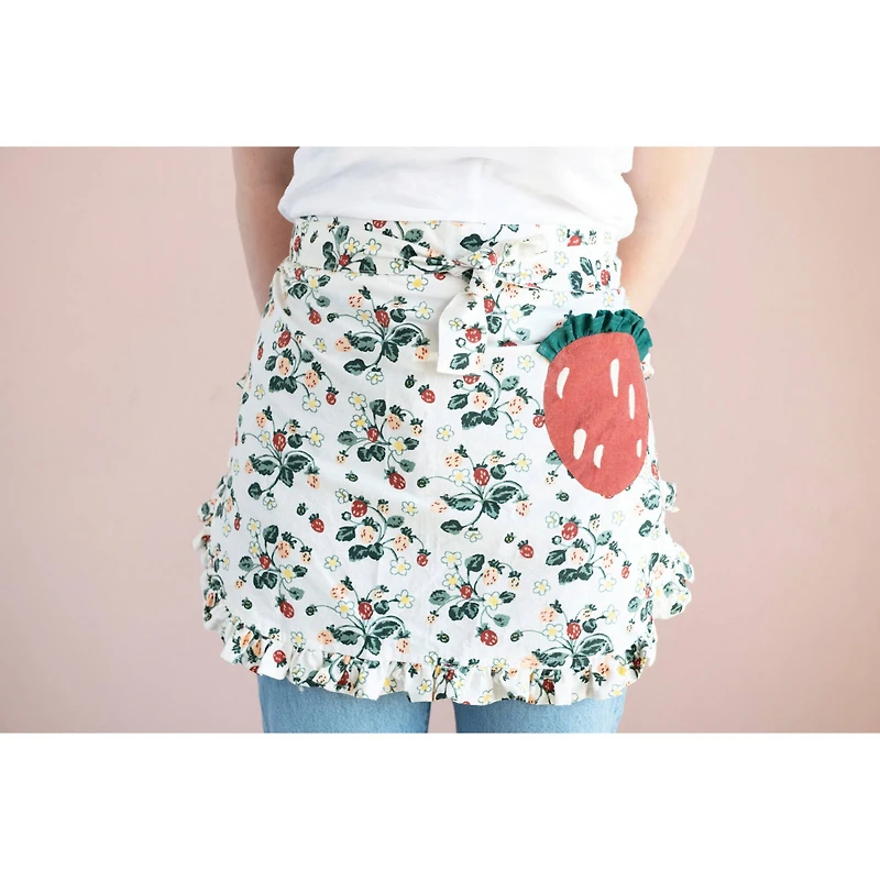 Hello Honey® Cotton Half Apron with Strawberry-Shaped Pocket