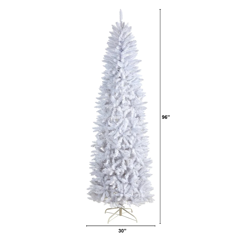 8ft. Unlit Slim White Artificial Christmas Tree