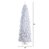8ft. Unlit Slim White Artificial Christmas Tree