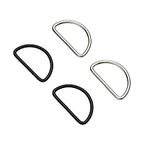 44mm Rhodium & Black D Rings, 8ct. by Bead Landing™