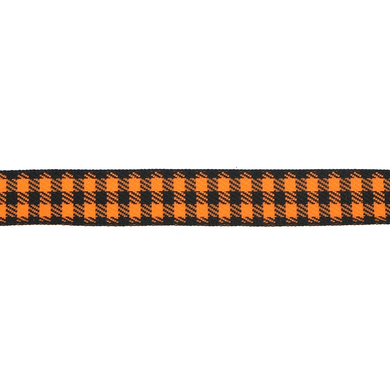 5/8" x 4yd. Orange & Black Check Ribbon by Celebrate It® Halloween