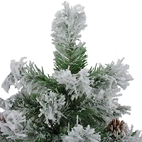 24" Unlit Flocked Pine Artificial Christmas Tree in Burlap Base