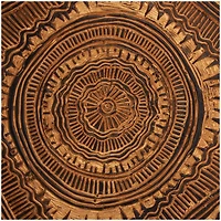 17" Brown Resin Tribal Abstract Carved Sculpture