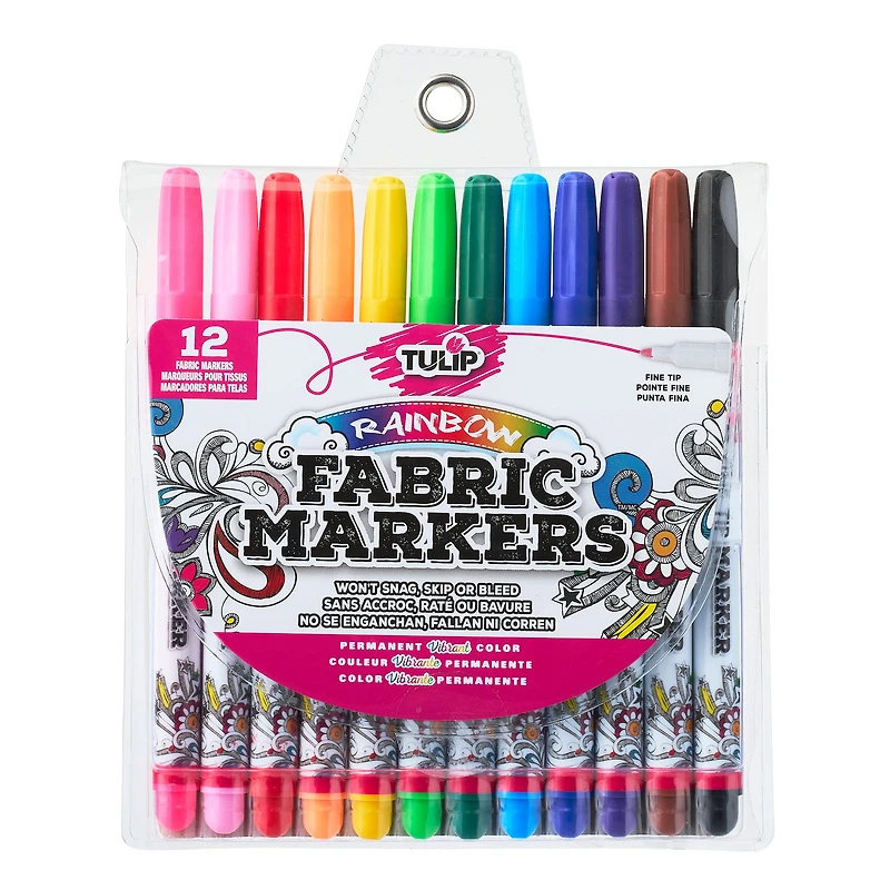 12 Packs: 12 ct. (144 total) Tulip® Fabric Markers® Fine Writers