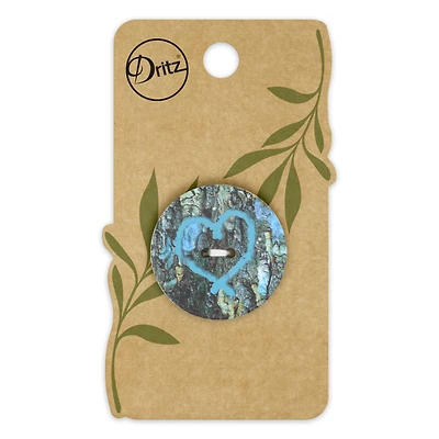 Dritz® 30mm Dark Turquoise Sustainable Coconut Round Heart Button, 3ct.