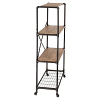 Honey Can Do 4-Tier Industrial Rolling Bookshelf