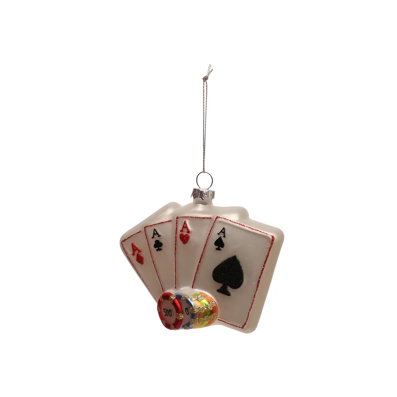 4" Playing Cards Glass Ornament by Ashland®