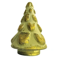 Hello Honey® 6" Matte Green & Gold Embossed Glass Tree