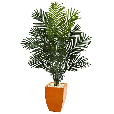 5.5ft. Paradise Artificial Palm Tree in Orange Planter