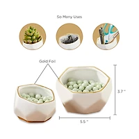 Kate Aspen® Geometric Ceramic Planter Set