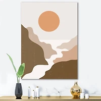 Designart - Lanscape With Full Moon In Terracotta Tones