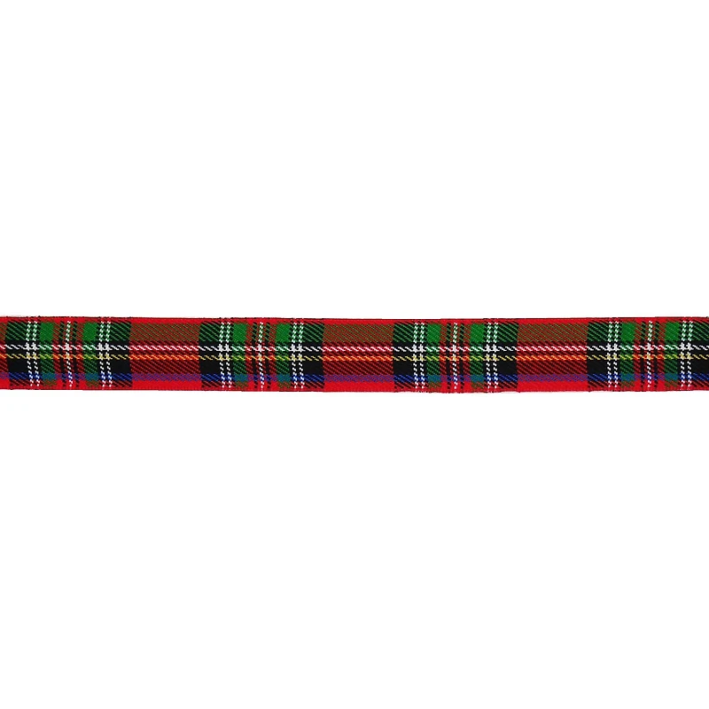 7/8" x 30ft. Red Tartan Ribbon by Celebrate It®