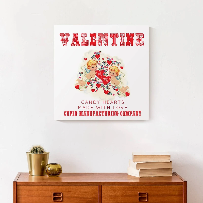 Cupid Candy Hearts 16" x 16" Canvas Wall Art