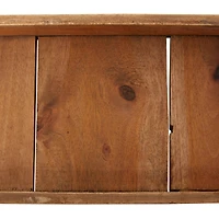 Brown Rectangle Wood Rustic Tray Set