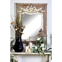 43" Brown Wood Rustic Console Mirror