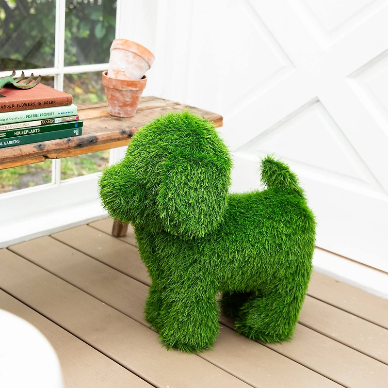 18in. UV Resistant Artificial Grass Garden Plush Topiary Puppy Dog (Indoor/Outdoor)