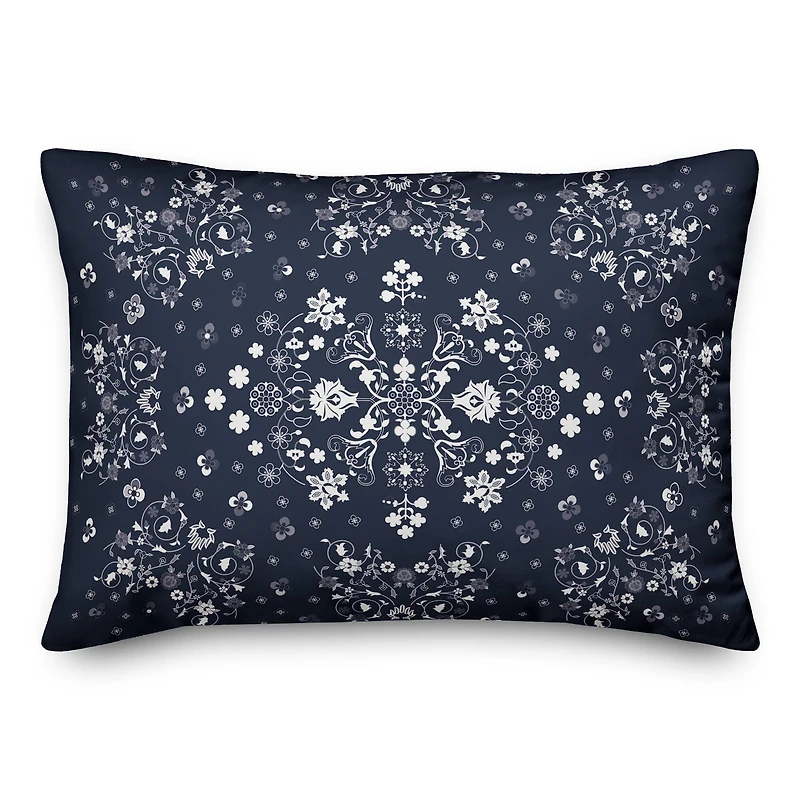 Blue Persian Rug Throw Pillow 14" x 20"