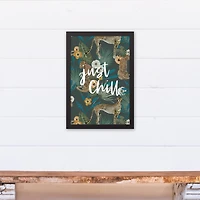 Just Chill Tropical Cheetah Black Framed Canvas Art