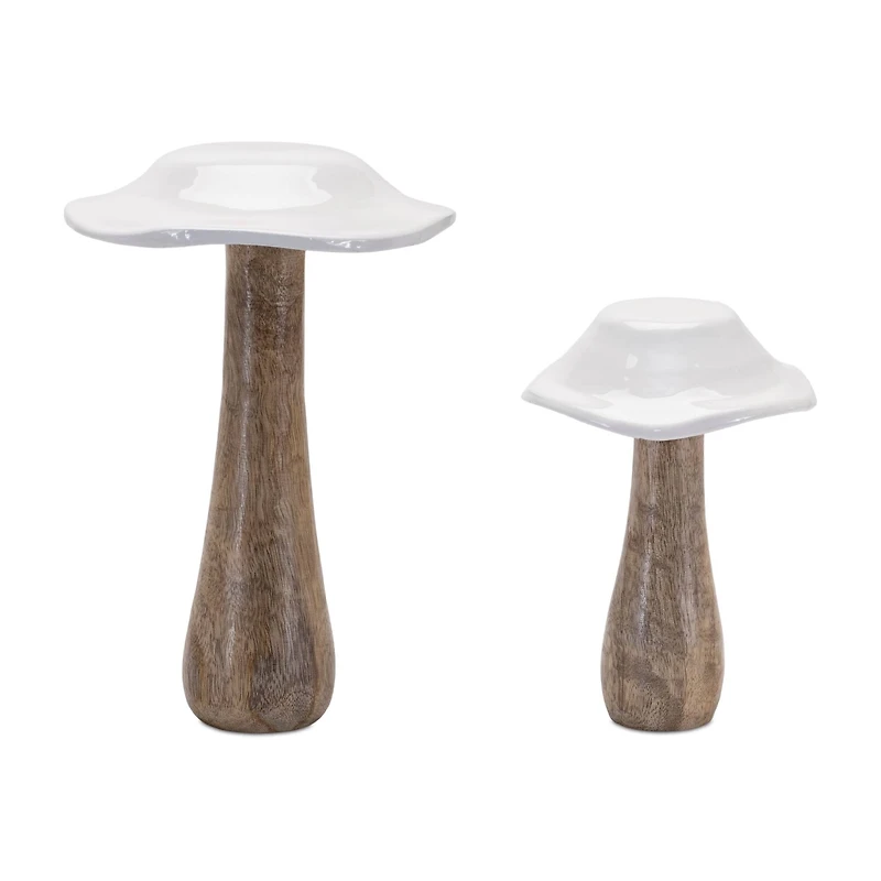 Wood Mushroom Décor Set
