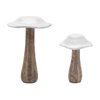 Wood Mushroom Décor Set