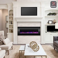 Hastings Home 54" Black Faux Fireplace LED Wall Light