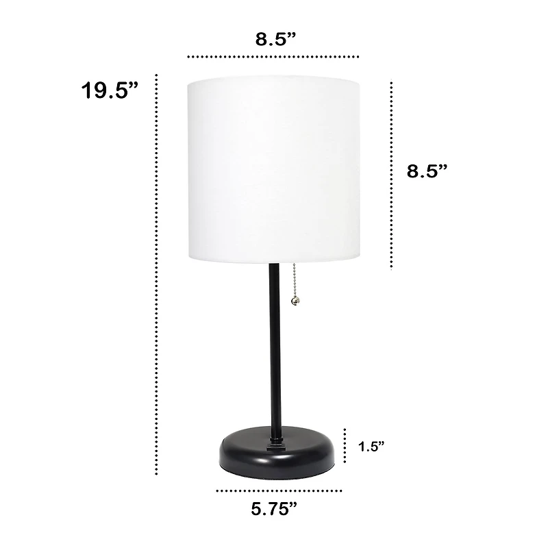 Creekwood Home 19.5" Oslo USB Port Table Lamp