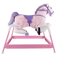 Toy Time Pink Plush Spring Rocking Horse Ride-On