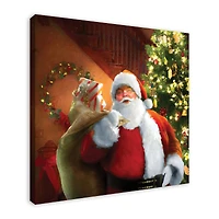 Santa Gets Ready 36x36 Canvas Wall Art