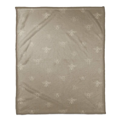 Delicate Bee Pattern Coral Fleece Blanket