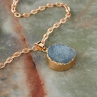 Dyed Druzy Quartz Round Pendant by Bead Landing