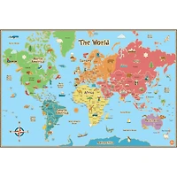 Wallpops Kids World Dry Erase Map Decal