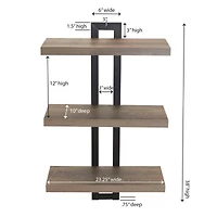 Household Essentials Jamestown 3-Tier Wall Shelf