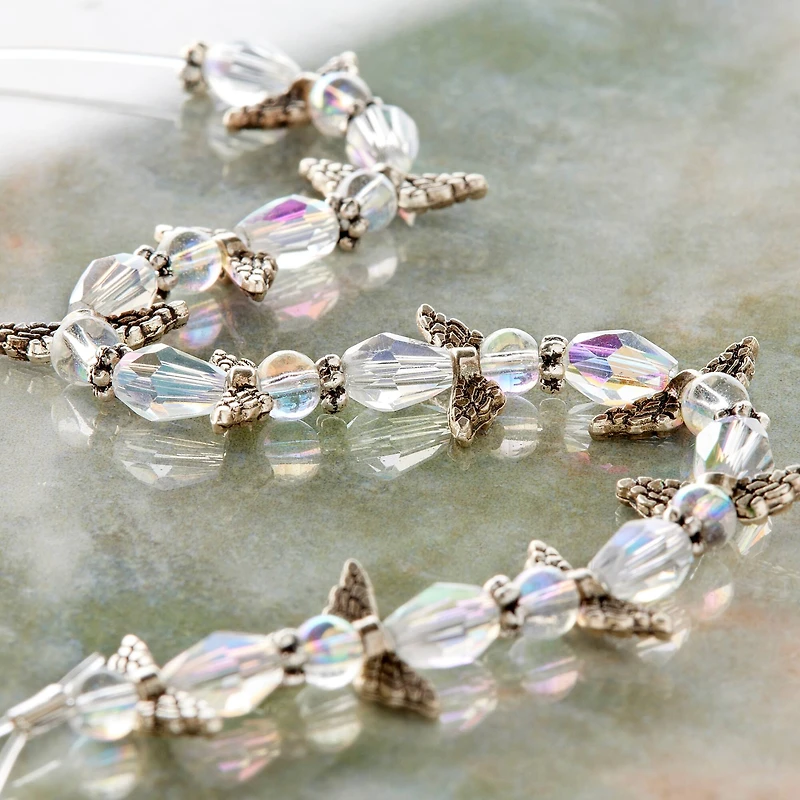 Glass, Metal & Crystal Mini Angel Beads, 12mm by Bead Landing™