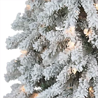 6ft. Pre-Lit Flocked Alpine Artificial Tree, Clear Lights