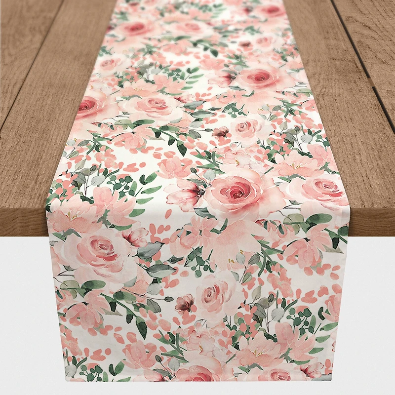 Pink Bouquets Outdoor Table Runner