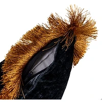 Hello Honey® 20" x 20" Navy & Gold Silk Fringed Pillow