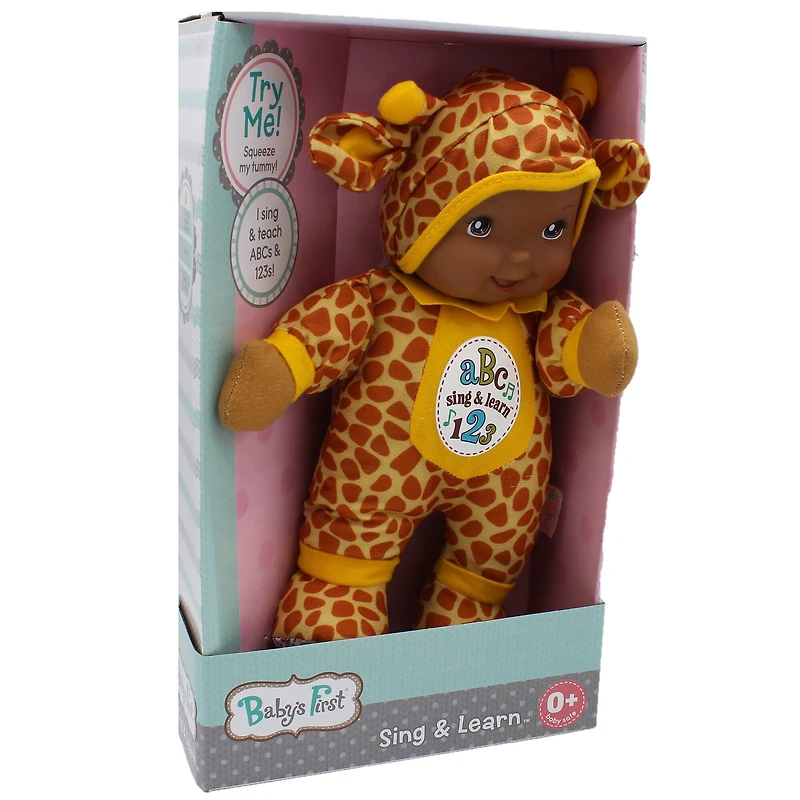 Goldberger Baby's First® Sing & Learn™ 11" Baby Doll with Giraffe Print Outfit