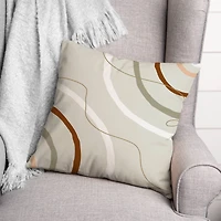 Gray Funky Lines Throw Pillow 18" x 18"