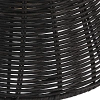 Hello Honey® 28.9" Adjustable Antique Brass Finish Wall Sconce with Black Rattan Shade