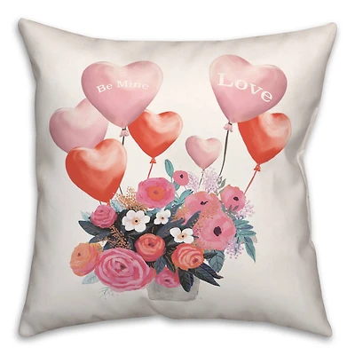 Floral Balloon 18" x 18" Throw Pillow