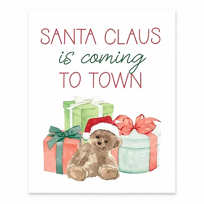Santa is Coming To Town 8x10 Tabletop Canvas