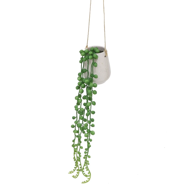 27" Hanging String of Pearls in White Ceramic Pot by Ashland®