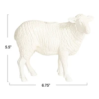 Hello Honey® 6.75" Long White Pastoral Elegance Sheep Taper Candle Holder