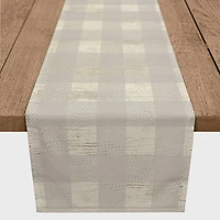 72" Gray Buffalo Check Cotton Twill Runner