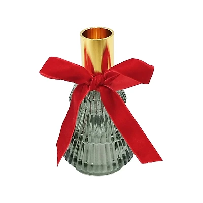 Glass Tree with Bow Taper Candle Holder by Ashland