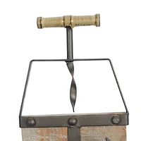 32" Brown Wood Industrial Wine Rack