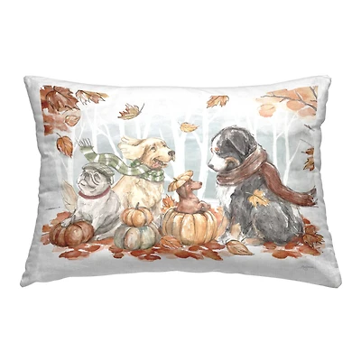 Stupell Industries Autumn Fun Dogs Decorative Printed Throw Pillow
