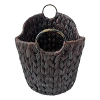 Large Espresso Woven Basket with Metal Handles by Ashland®