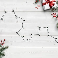 Battery Operated LED Mini Christmas Lights - Warm White  - 15.75' Green Wire - 50ct